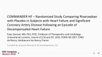 coronary artery disease following an episode of