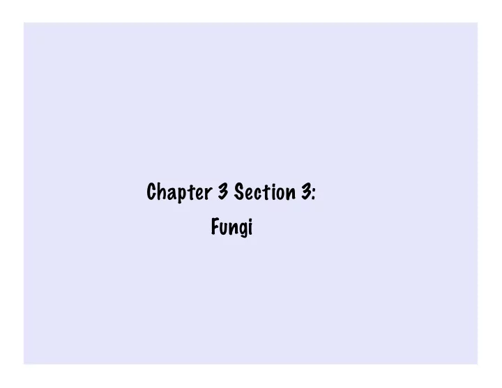 chapter 3 section 3 fungi today s objectives after