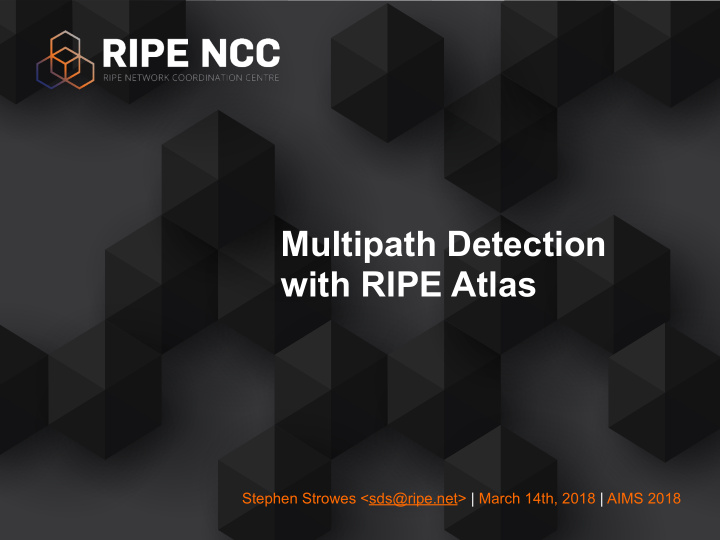 multipath detection with ripe atlas