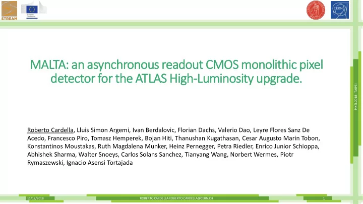malta an asynchronous readout cmos monolithic pixel