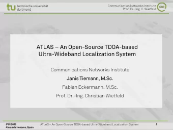 ATLAS  An Open-Source TDOA-based  Ultra-Wideband Localization System  Communications Networks