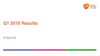 Q1 2018 Results  25 April 2018  Cautionary statement regarding  forward-looking statements  This