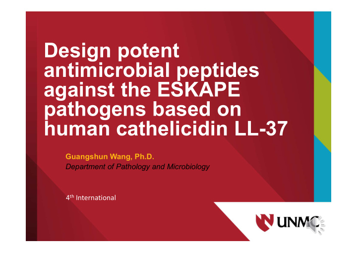 design potent antimicrobial peptides against the eskape