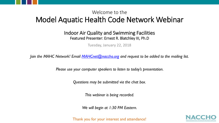 model aquatic health code network webinar
