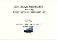 genetic analysis of complex traits in the age of the