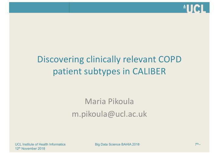 discovering clinically relevant copd patient subtypes in