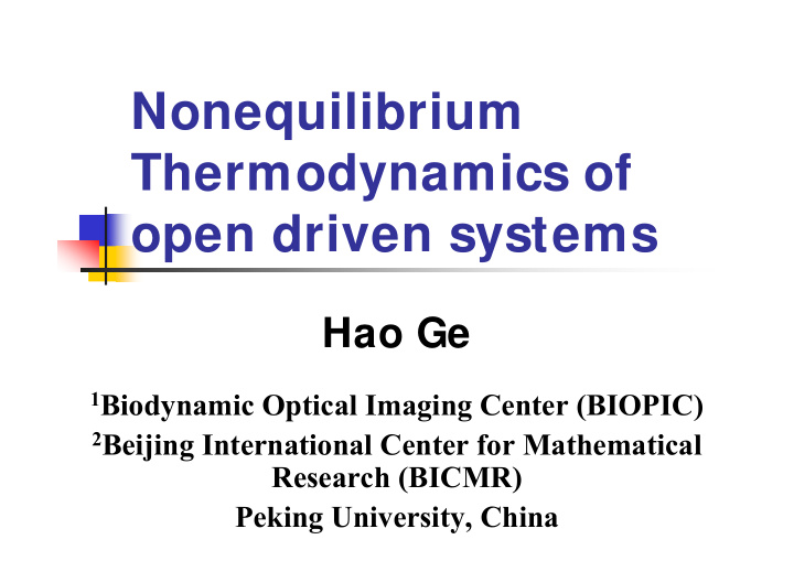 nonequilibrium thermodynamics of open driven systems