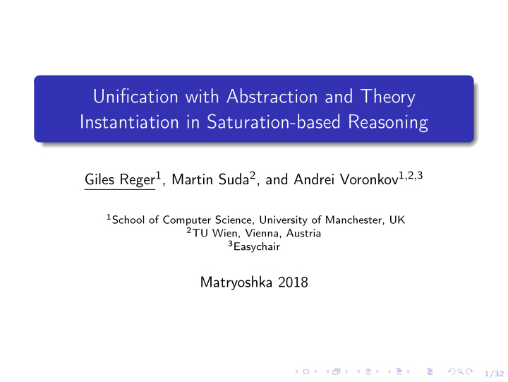 unification with abstraction and theory instantiation in