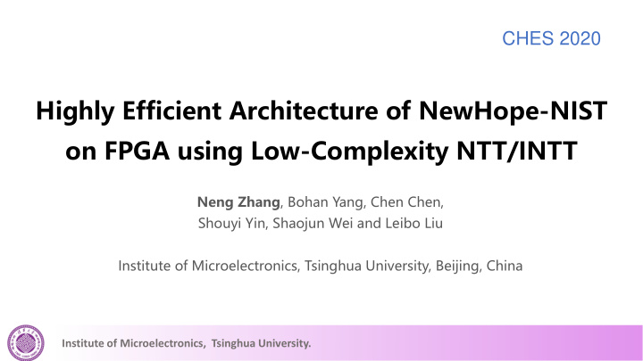 on fpga using low complexity ntt intt