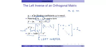 It V T V =  L  In  mm  LV = I with L = V T  LEFT INVERSE  COMPSCI 527  Computer Vision  The
