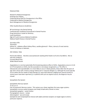 Malamed  Slide      Related  To  Medical  Emergencies    Knowing  Your