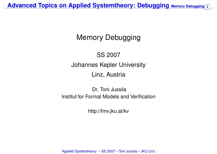 memory debugging