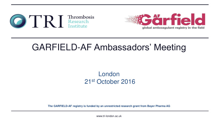garfield af ambassadors meeting