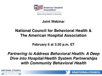 national council for behavioral health the american
