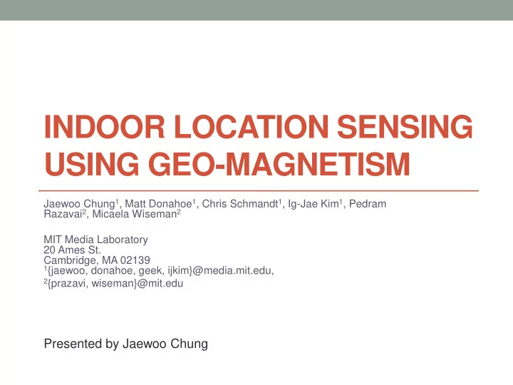 indoor location sensing