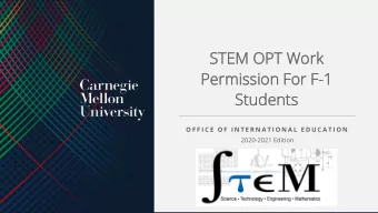 STE  TEM  M OP  OPT Work  k  Per  ermi  mission For  or F-1  1  Stud  udent  nts  O F F I C E  O F