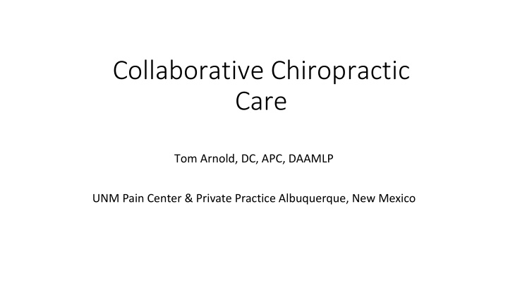 collaborative chiropractic care