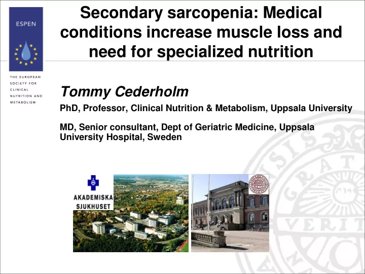 secondary sarcopenia medical