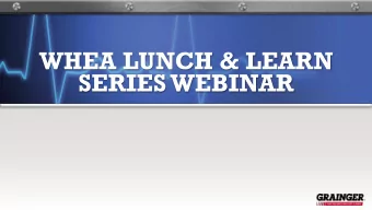 WHEA LUNCH &amp; LEARN  SERIES WEBINAR  Personal Protective Equipment  (PPE)  Head to Toe and All