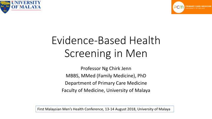 screening in men