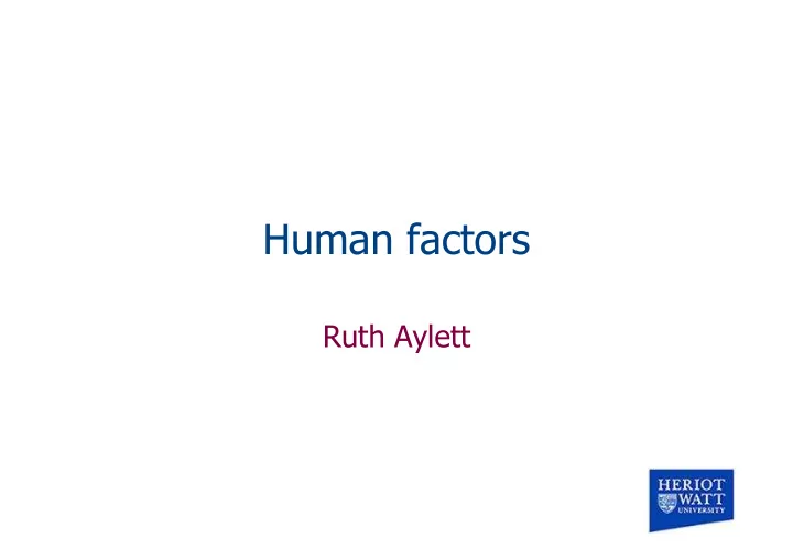 human factors
