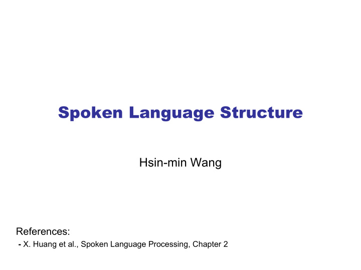 spoken language structure