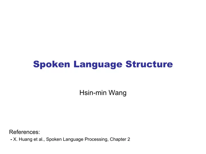 spoken language structure
