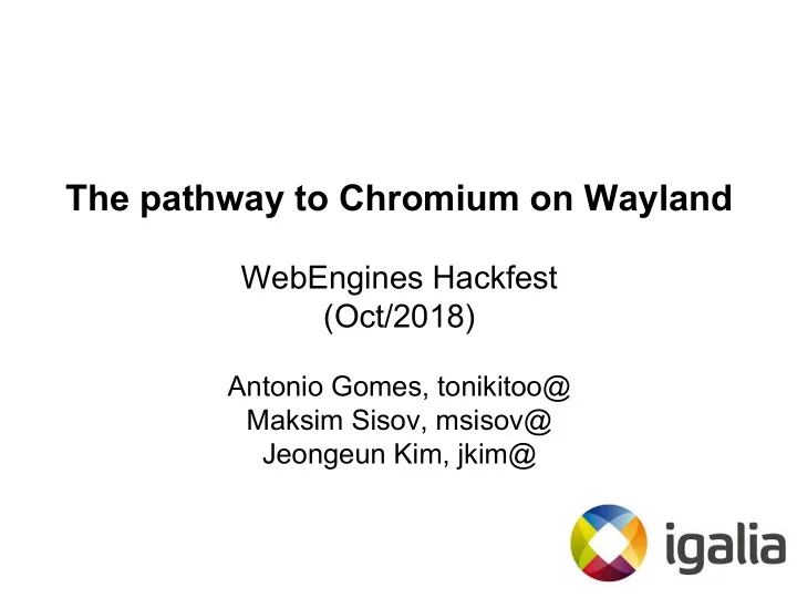 the pathway to chromium on wayland