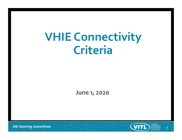 vhie connectivity criteria