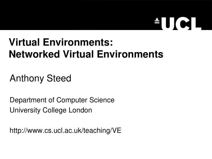 virtual environments networked virtual environments