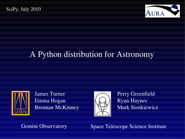 a python distribution for astronomy
