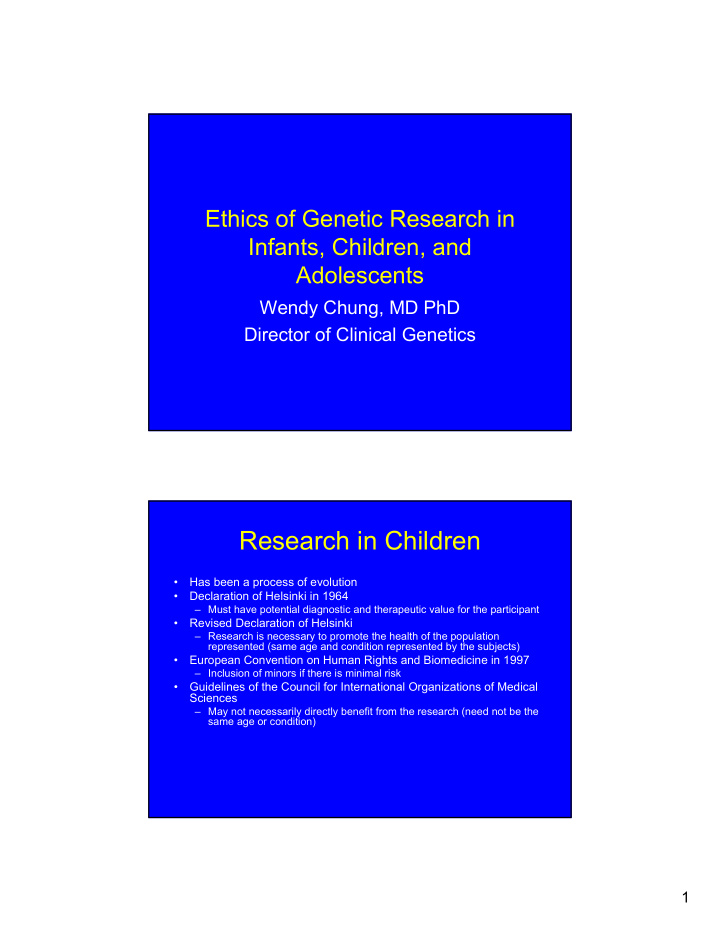 research in children