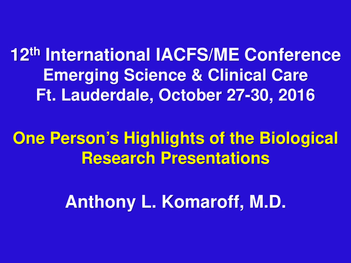 12 th international iacfs me conference