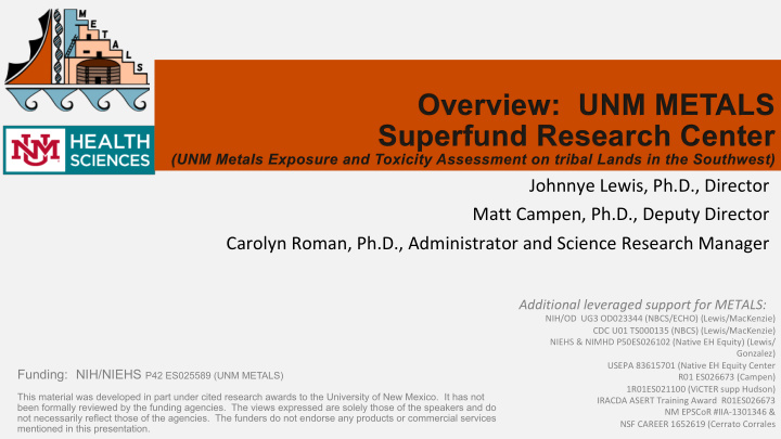 overview unm metals superfund research center