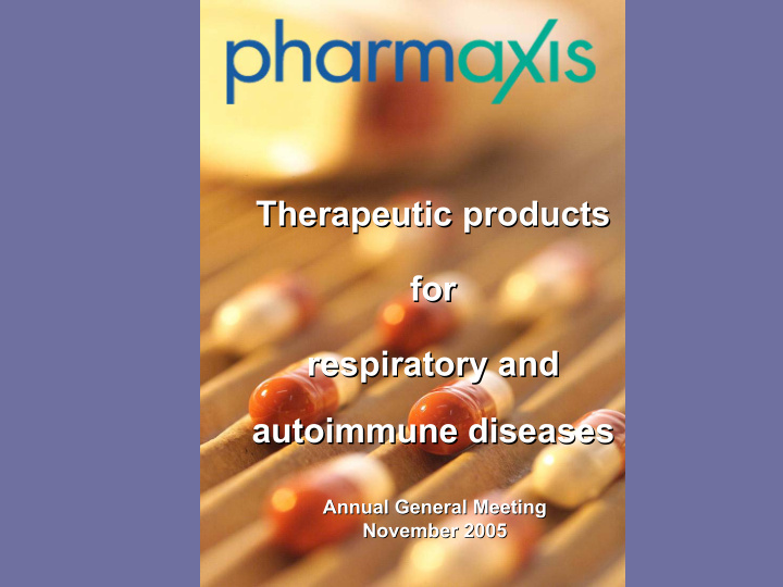 therapeutic products therapeutic products for for