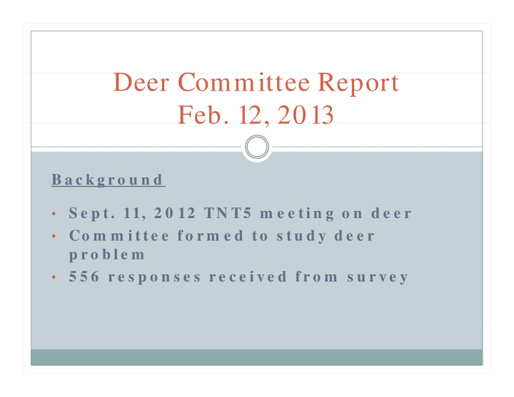 d deer committee report c i r feb 12 2013 feb 12 2013