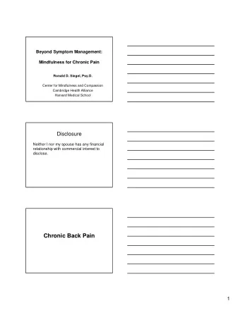 Chronic Back Pain  1  Bad Back?  The Orthopedic Story  Whats the Evidence?   2/3 of people