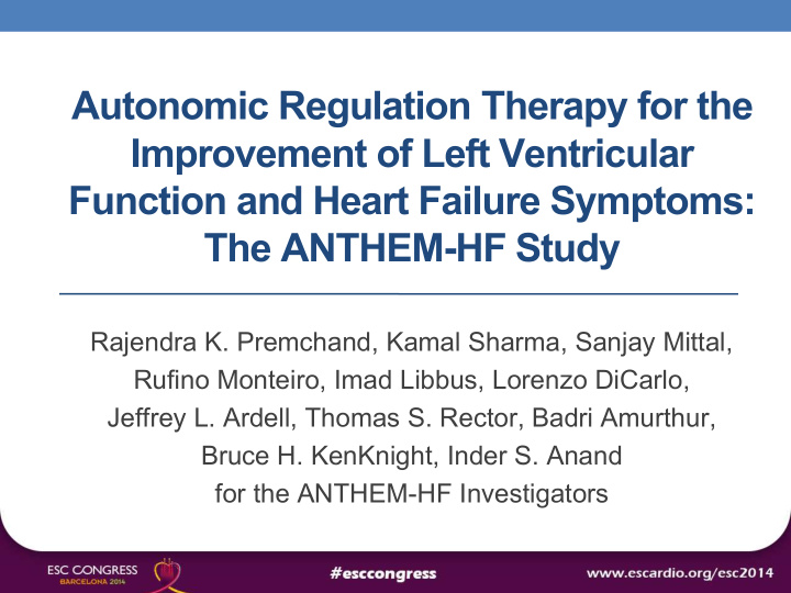 autonomic regulation therapy for the improvement of left