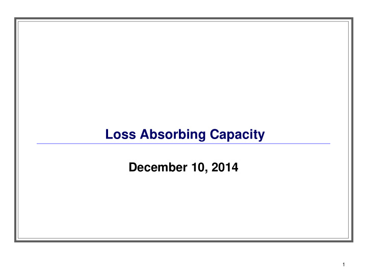 loss absorbing capacity