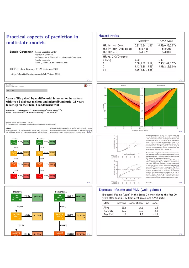 practical aspects of prediction in
