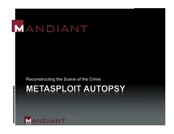 Reconstructing the Scene of the Crime  Reconstructing the Scene of the Crime  Who are they?  STEVE