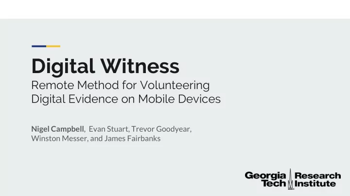 digital witness
