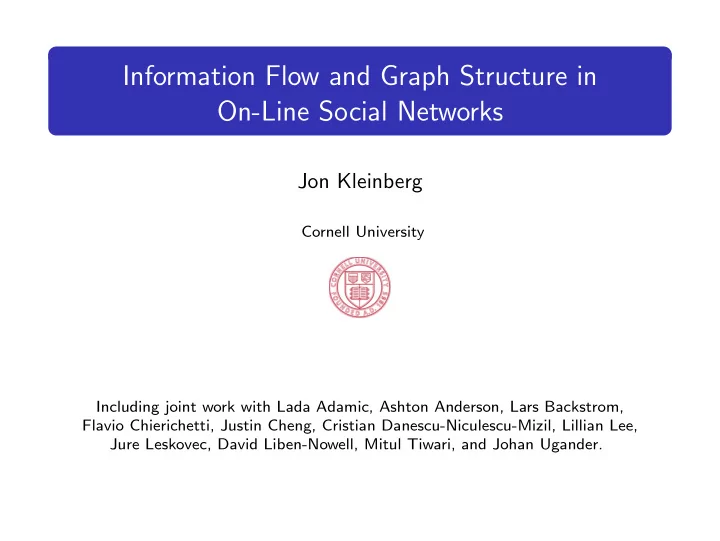 information flow and graph structure in on line social