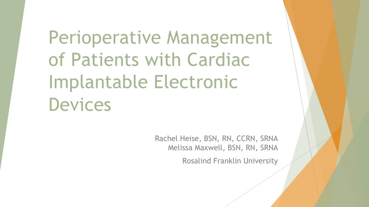 perioperative management of patients with cardiac