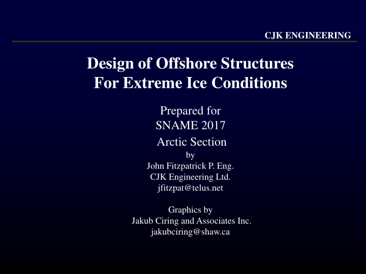 design of offshore structures