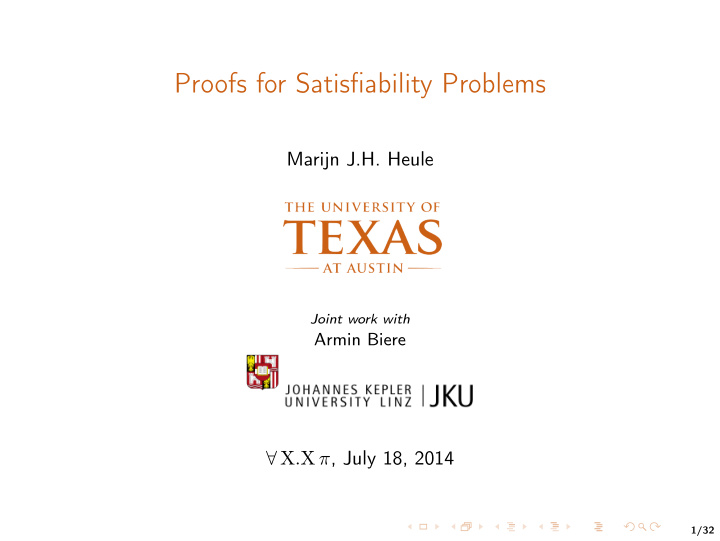proofs for satisfiability problems
