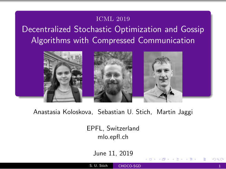 decentralized stochastic optimization and gossip
