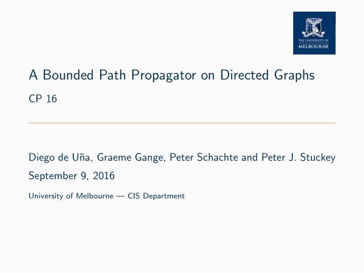a bounded path propagator on directed graphs