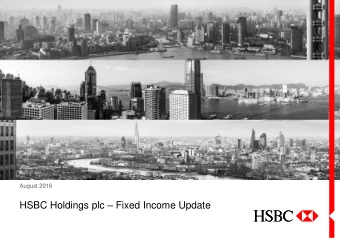 HSBC Holdings plc  Fixed Income Update  Fixed Income Update  Important notice and