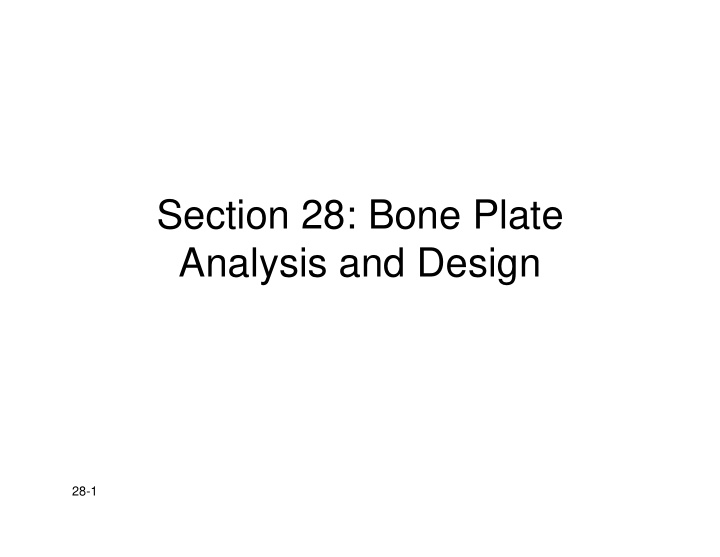 section 28 bone plate analysis and design